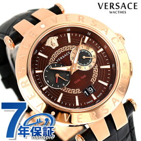 ヴェルサーチ クオーツ 腕時計 ブランド メンズ クロノグラフ 革ベルト VERSACE VEBV00722 アナログ ブラック 黒 スイス製 記念品 プレゼント ギフト