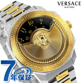 【ショッパー付】ヴェルサーチ ダイロス クオーツ 腕時計 ブランド メンズ レディース VERSACE VEQU01423 アナログ ブラック ゴールド 黒 スイス製 父の日 プレゼント 実用的