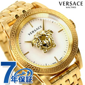 【ショッパー付】ヴェルサーチ パラッツォ エンパイア クオーツ 腕時計 ブランド メンズ VERSACE VERD00318 アナログ ホワイト ゴールド 白 スイス製