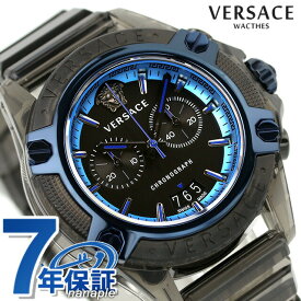 ヴェルサーチ アイコン アクティブ クオーツ 腕時計 ブランド メンズ クロノグラフ VERSACE VEZ700622 アナログ ブラック ブラックスケルトン 黒 スイス製