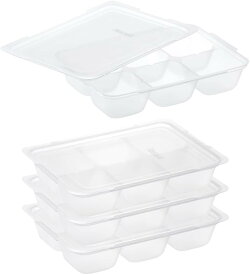 リッチェル(Richell) わけわけフリージング ブロックトレーR 50 4セット 離乳食 冷凍庫 保存 容器 ケース 小分け パック レンジ対応 小 ミニサイズ 薄型 50mL×6ブロック 電子レンジ解凍OK 食洗機OK 煮沸・薬液消毒OK 4セット入