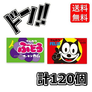 フィリックスガム +ぶどうガム 各1箱(55+あたり5)計120個 マルカワフーセンガム 駄菓子 (お得な2箱セット) 当たり いちご コーラ フィリックスガム グッ