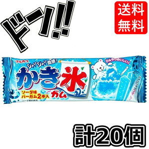 丸川製菓 かき氷ガムソーダ味 2本 ×20個 ひんやり シャリシャリ食感 ソーダ味 駄菓子 お菓子 懐かしい 定番 大人気 イベント 景品 縁日 学祭 子供会 パーティー まとめ買い プレゼント お試し