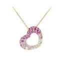 【中古】 ポンテヴェキオ エモツィオーネ サファイア ダイヤモンド ネックレス S0.48ct 0.07ct K18PG(18金 ピンクゴールド) 質屋出品 【コンビニ受取対応商品】 ジュエリー