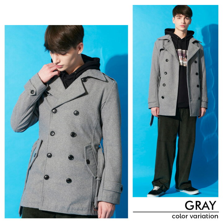 楽天市場 トレンチコート メンズ チェスター コート アウター 全5色 新作 ロングコート ウール メルトン ダブル トレンチコート ブラック 黒 グレー 灰 防寒 通学 通勤 旅行 に ストリート系 アメカジ系 キレカジ系 に大人気 大きいサイズ S M L Ll ８ Eight エイト