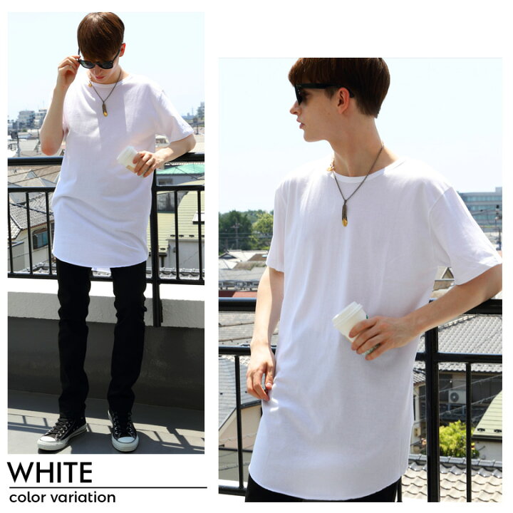 楽天市場 Tシャツ メンズ 半袖 無地 ロング丈全7色 新作 Tシャツロング丈 半袖 Tシャツ 日本製 国産大きいサイズ S M L Ll 3l ホワイト 白 ブラックストリート系 に大人気 ゆうパケット対応商品 ８ Eight エイト ８ 8 Eight