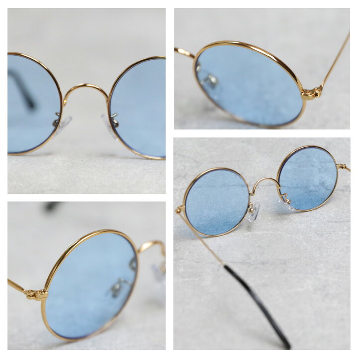 楽天市場】丸 メタルフレームサングラス 全10色☆ レアな 丸型 伊達  