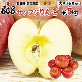 【送料無料】【ふるさと納税にも選ばれた】【長野県・青森県産】秀品 サンフジりんご 大きさおまかせ 約5kg(北海道沖縄別途送料加算)