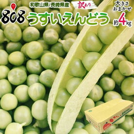【送料無料】【和歌山県/長崎県産】訳あり　うすいえんどう　大きさおまかせ　約4kg(北海道沖縄別途送料加算)