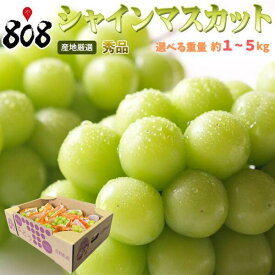【送料無料】【産地厳選】秀品 シャインマスカット 約1kg 約2kg 約3kg 約4kg 約5kg(北海道沖縄別途送料加算)