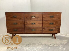 アンティーク調 引き出し 9杯 脚付き ドロワーズチェスト キャビネット 高級 ミンディ 無垢材 木製 自然素材 ハンドメイド 収納 リビング ダイニング 店舗 カフェ レストラン サロン ビンテージ クラシック シンプル シャビーシック おしゃれ 雰囲気 【マホガニー】