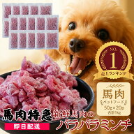 犬 馬肉 生肉 ペットフード ドッグフード キャットフード 馬肉パラパラミンチ　50g×20P（1kg）