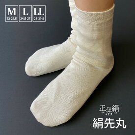 冷えとり靴下 正活絹 絹先丸靴下 M L LL シルクソックス 冷え取り レディース メンズ シルク100% 大きいサイズ 日本製 841[I:3/10]