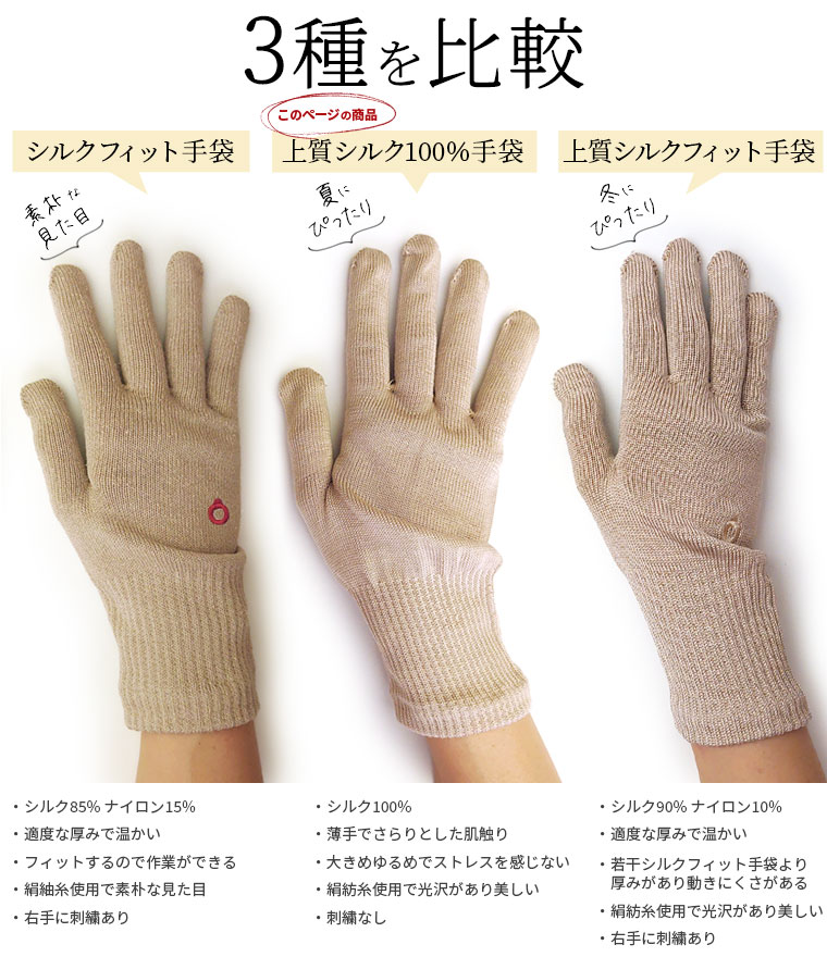 楽天市場円クーポン手袋 上質 シルク% 絹手袋 レディース