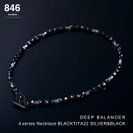 スポーツネックレス 846YAJIRO 4シリーズネックレス シルバー&ブラック 黒 磁気ネックレス スポーツネッ…