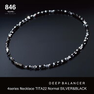スポーツネックレス 846YAJIRO 4シリーズネックレス シルバー&ブラック 黒 磁気ネックレス スポーツネッ…