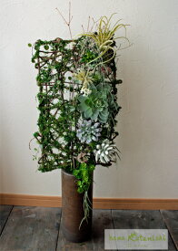 多肉植物のアートフィシャル　信楽焼きのフラワーベース【花屋 花 造花 プリザーブドフラワー ブリザードフラワー 観葉植物 鉢 枯れない花 花束 生花 アレンジメント 生け花 ギフト 京都花屋　多肉　サボテン アートフィシャル】