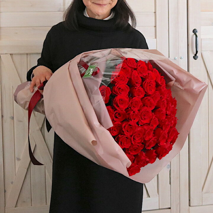 楽天市場 豪華 枯れない花 大輪プリザーブドフラワー ローズ 花束 60本 赤バラ 日持ち 還暦のお祝い プロポーズ 特別な日の贈り物 茎の長いプリザーブドフラワー 花屋 花 造花 イミテーション インテリア 花束 ギフト 誕生日 プレゼント 花かたにし