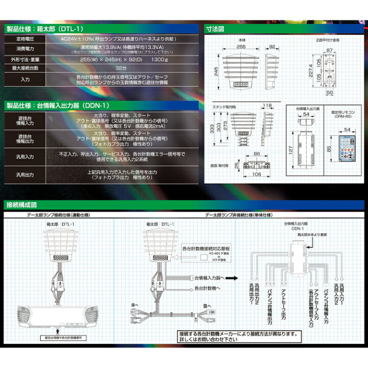 楽天市場】箱太郎（デー太郎ランプ接続用）10台 大一電機産業 玉数表示