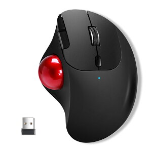 【3台同時接続】トラックボール ワイヤレスマウス Bluetooth+2.4GHz ボール ダブルモード 瞬時接続 トラックボールマウス 親指 無線マウス 静音 高精度 エルゴノミクス 7ボタン 進む/戻るボタン W