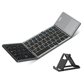 Bluetooth キーボード 折りたたみ 日本語配列 iPad ワイヤレスキーボード タッチパッド付き ブルートゥース キーボード iOS Android Windows Mac iPhone スマホスタンド付き 小型 Type-C充電式 タブレット マルチペアリング 軽量 薄型 在宅勤務 Ewin 送料無料