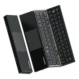 Bluetooth キーボード 折りたたみ 日本語配列 iPad ワイヤレスキーボード タッチパッド付き ブルートゥース キーボード iOS Android Windows Mac iPhone 小型 Type-C充電式 収納袋付き タブレット マルチペアリング 軽量 薄型 在宅勤務 Ewin 送料無料