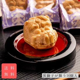 黒獅子が舞う16個入 最中 送料無料 お中元 御仏前 お供え 御歳暮 御年始 御年賀 誕生日 プレゼント 贈答 山形 長井 土産 進物 父の日 母の日 敬老の日