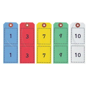 連番荷札 紙製 針金付き5色セット オープン工業 55-BF-105 *ネコポス不可*