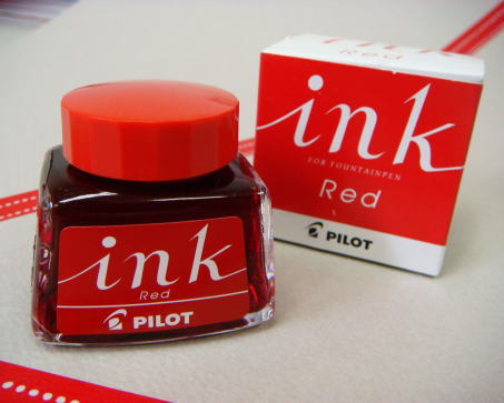 一般筆記用万年筆インキ（ボトルインク）赤　PILOT（パイロット）INK-30-R　*ネコポス不可* | 倉敷文具ＲＵＫＡＲＵＫＡ
