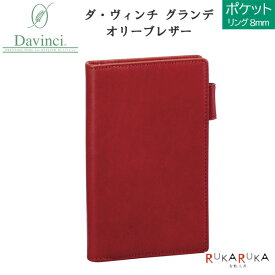 *在庫限り* 【限定特価】ダ・ヴィンチ グランデ オリーブレザー ポケットサイズシステム手帳 リング径8mm [ワイン]レイメイ藤井 24-JDP3029Z* 【送料無料*】名入れ手帳 ギフトボックス入り 国産本革 クロス付き ダヴィンチ 65_C