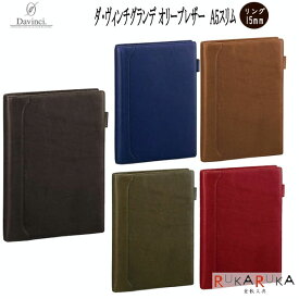 ダ・ヴィンチ グランデ オリーブレザー A5 システム手帳 リング径15mm [全5色] レイメイ藤井 24-JDA3026＊ 【送料無料*】 名入れ手帳 ギフトボックス入り 国産本革 豚革 クロス付き ダヴィンチ