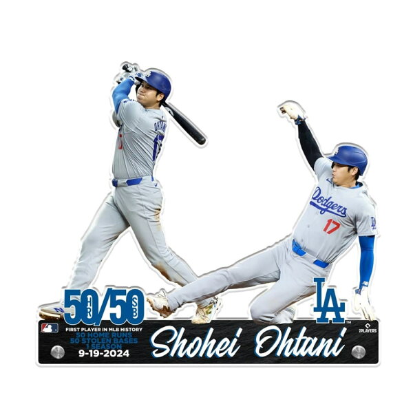 【ｴﾝﾄﾘｰでP5倍】【史上初50/50達成記念】大谷翔平 ドジャースグッズ SHOHEI OHTANI「50/50 モーメント(ホームラン＆盗塁)」アクリルスタンド（スタンディー）MLB Los Angeles Dodgers Shohei Ohtani 50/50 Moment Acrylic Player Standee ラッピング可