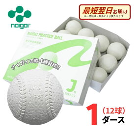 【A倉庫】【練習球】ナイガイ 軟式野球 プラクティスボール J号 1ダース(12球) 学童・小学生向け J球 ジュニア 練習球【抗菌】 ラッピング不可