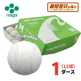 【A倉庫】【練習球】ナイガイ 軟式野球 プラクティスボール M号 1ダース(12球) 一般・中学生向け M球 軟式ボール 練習球 【抗菌】 ラッピング不可