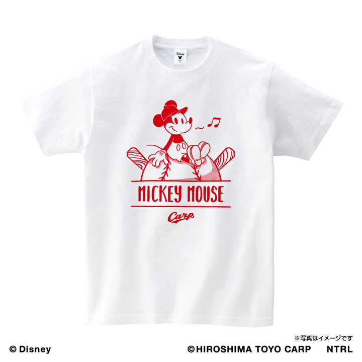 楽天市場 Mickey Mouse 広島東洋カープ ｔシャツ ひとやすみ ホワイト 子供用 キングダム