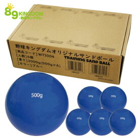 89キングダムオリジナル ソフトサンドボール 500g ブルー 6球　空気調整可能　大谷選手も同種のボールでストレッチ メディシンボール カラーボール
