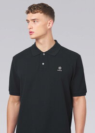[ポイント5倍 11日まで] Sandbanks サンドバンクス MBP04 Badge Logo Polo Shirt ポロシャツ 半袖 鹿の子 メンズ アンスラサイト オーガニックコットン100% バッジロゴ