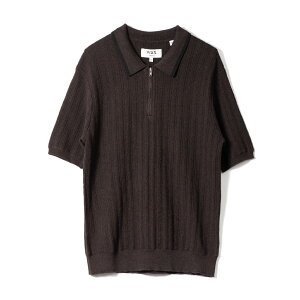 �y5/9-16 �|�C���g10�{+�ő�1���~OFF�z WAX LONDON ���b�N�X�����h�� BURY ZIP POLO STRIPE RICE STITCH AW25-KNT-BRY-BYN �W�b�v�|�� �u���E�� �R�b�g�� �J�V�~�A �����Y ������� �H�~ AW25