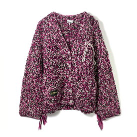 [3,000円クーポン対象&ポイント5倍 11日まで] GANNI ガニー Graphic Wool Handknit Cardigan K2443/088 Boysenberry グラフィックウール ハンドニット カーディガン パープル Vネック オ