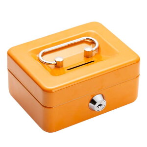 貯金箱 子供 ミニ 手提げ金庫 A7 鍵付き 金属製 小銭投入ボックス 防犯 保管 業務用 ホワイト オレンジ グリーン ピンク ブルー レッド