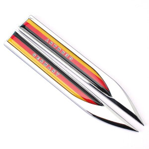 TIGRE BLANC 立体 ステッカー シール 車 国旗 エンブレム 3D デカール メッキ調 アクセサリー 汎用 アルミ 15cm 1.7cm