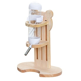 TikTrunk ハムスター 給水器 木製スタンド 高さ調節 80ml対応 小動物用 ウォーターボトル おしゃれ 可愛い