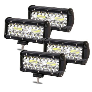 ���[�N���C�g 120W LED ��Ɠ� ���p30�x�^�C�v 40�ALED 7�C���` �ԊO�� �_�Ƌ@�B 12V 24V���p �ėp �h���E�h�o�E�ϐk�E������ �z���C�g 6000K 12000LM 4��