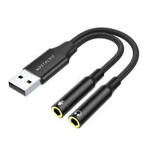 NOSTALSIC USB I[fBI ϊA_v^ P[u USB2.0 to 3.5mm Ot TEhJ[h DAC 24bit/96KHzΉ 3(TRS)p Windows/Mac OS/PS4/PS5/Linux/Chromebo