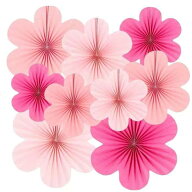 Aurenne ペーパーファン 桜 飾り 装飾 桜飾り ひな祭り お花紙 ピンク ガーランド インテリア 9枚セット