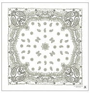 [Studio Plus] 日本製 大判バンダナ 65×65cm 頭に巻ける 大きい 使いやすい 黒 白 ライトブルーネイビー…