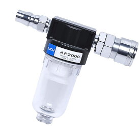 EXDUCT ウォーターセパレーター エアーコンプレッサー エアーレギュレーター AF2000 1/4 オイル エアーフィルター 水分除去 オスメス カプラー付き コンプレッサー用 3点セット