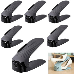 HAPPY SUGAR 靴ホルダー シューズホルダー 靴収納ホルダー 靴 収納 スリム 下駄箱 靴箱 重ねる 高さ調整 省スペース 滑り止め ブーツ 6個セット