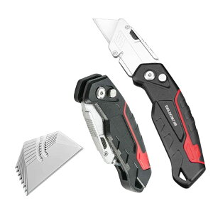 AZNABLE ダンボールカッター カッターナイフ 折り畳みカッター クイックリリース クリップ付き 切れ味良い 替え刃付き