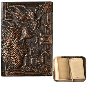 NOELAMOUR アンティークノート a5 竜 ドラゴン おしゃれ 魔導書 日記帳 魔法 自由帳 レトロ 洋書 映画 龍 コスプレ 小道具